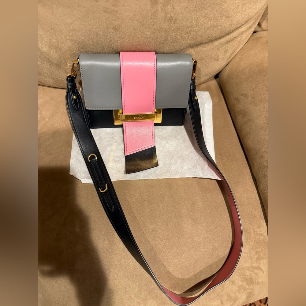 Prada calf city  ribbon crossbody